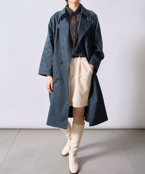 SETUP7(セットアップセブン)の「【SETUP7】ダブルボタントレンチコートSCCH205(トレンチコート・レディース・ブラック/グレー/グリーン/ベージュ・FREE)」の12枚目の写真