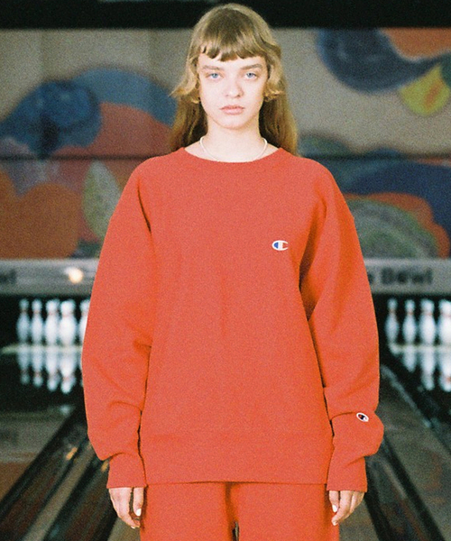 Champion(チャンピオン)の「【Champion/チャンピオン×JS】別注 リバースウィーブクルーネックスウェット(スウェット・メンズ・ブラック/ベージュ/パープル/グレー/レッド/グリーン/アイボリー・MEDIUM/LARGE/X-LARGE)」の8枚目の写真