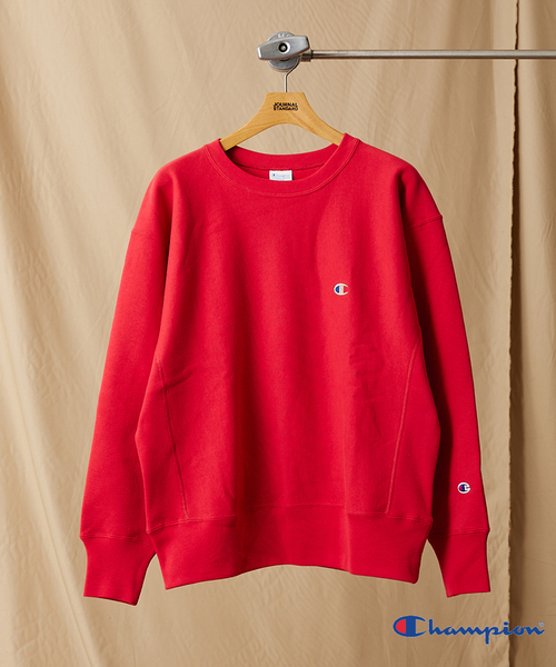 Champion(チャンピオン)の「【Champion/チャンピオン×JS】別注 リバースウィーブクルーネックスウェット(スウェット・メンズ・ブラック/ベージュ/パープル/グレー/レッド/グリーン/アイボリー・MEDIUM/LARGE/X-LARGE)」の16枚目の写真