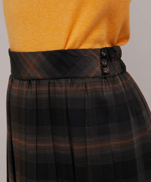 ROPE'（ロペ）の「ウールビエラチェックワンウェイプリーツスカート（スカート・レディース・ブラック/グリーン・36/38）」の20枚目の写真