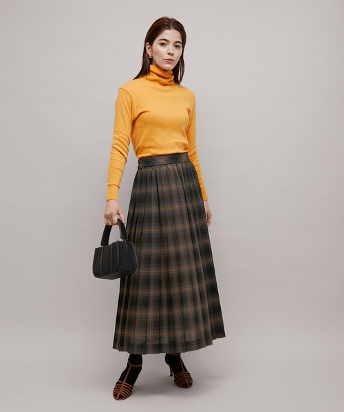 ROPE'（ロペ）の「ウールビエラチェックワンウェイプリーツスカート（スカート・レディース・ブラック/グリーン・36/38）」の9枚目の写真