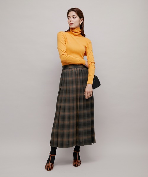 ROPE'（ロペ）の「ウールビエラチェックワンウェイプリーツスカート（スカート・レディース・ブラック/グリーン・36/38）」の16枚目の写真