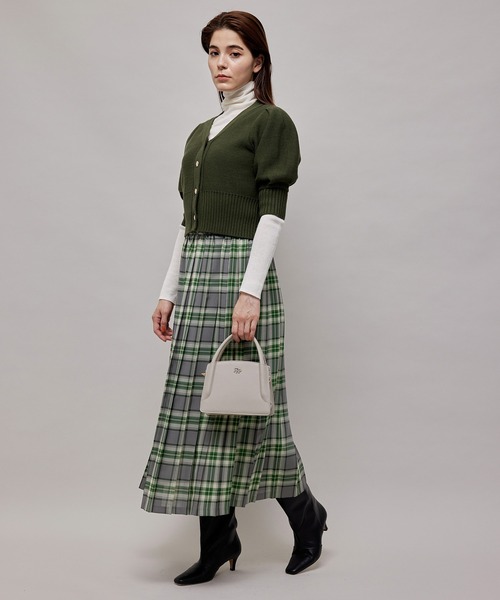 ROPE'（ロペ）の「ウールビエラチェックワンウェイプリーツスカート（スカート・レディース・ブラック/グリーン・36/38）」の21枚目の写真