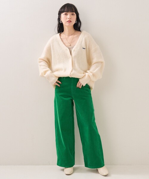 FREAK'S STORE(フリークスストア)の「TOWN CRAFT × FREAK'S STORE/タウンクラフト 別注 カラーモヘヤタッチニットカーディガン(シャギーニット)(カーディガン/ボレロ・レディース・ブラック/グリーン/オレンジ/ピンク/パープル/ベージュ/グレー/オフホワイト・フリ-)」の16枚目の写真
