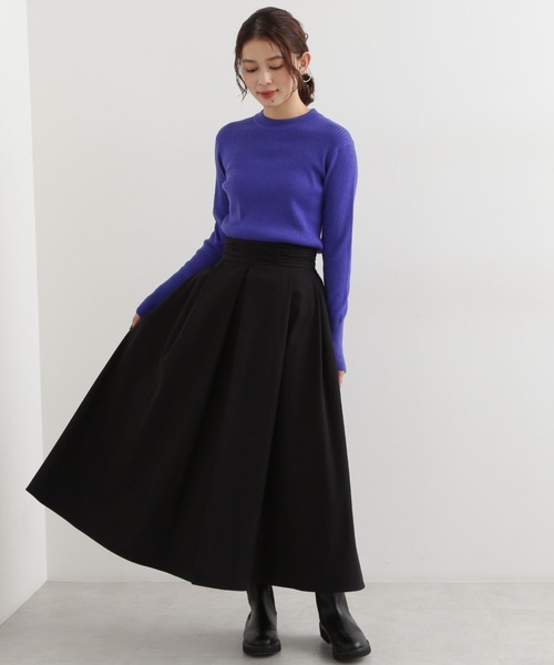 NATURAL BEAUTY BASIC(ナチュラルビューティーベーシック)の「ピーチタックスカート(スカート・レディース・イエロー/ブラック/ダークブラウン/パープル・X-SMALL/SMALL/MEDIUM)」の7枚目の写真