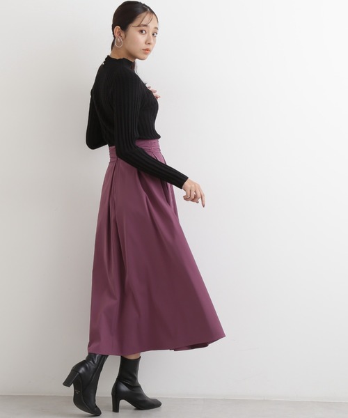 NATURAL BEAUTY BASIC(ナチュラルビューティーベーシック)の「ピーチタックスカート(スカート・レディース・イエロー/ブラック/ダークブラウン/パープル・X-SMALL/SMALL/MEDIUM)」の20枚目の写真