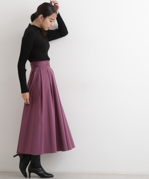 NATURAL BEAUTY BASIC(ナチュラルビューティーベーシック)の「ピーチタックスカート(スカート・レディース・イエロー/ブラック/ダークブラウン/パープル・X-SMALL/SMALL/MEDIUM)」の21枚目の写真
