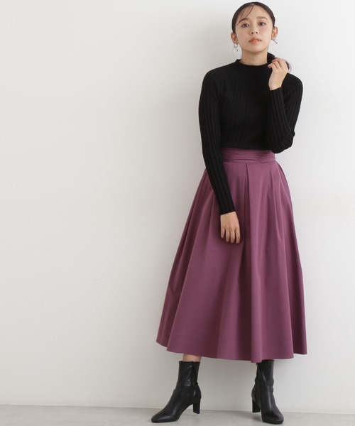 NATURAL BEAUTY BASIC(ナチュラルビューティーベーシック)の「ピーチタックスカート(スカート・レディース・イエロー/ブラック/ダークブラウン/パープル・X-SMALL/SMALL/MEDIUM)」の19枚目の写真