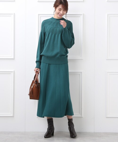 DRESKIP(ドレスキップ)の「◆【洗える/セットアップ可】上品もちもちジャカード フレアスカート(スカート・レディース・オレンジ/グリーン/ベージュ系その他2/ブラック系3/ブラック系4・02/03/04)」の7枚目の写真