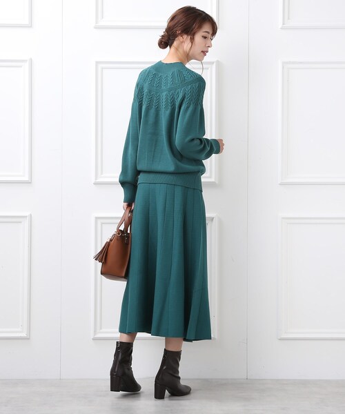 DRESKIP(ドレスキップ)の「◆【洗える/セットアップ可】上品もちもちジャカード フレアスカート(スカート・レディース・オレンジ/グリーン/ベージュ系その他2/ブラック系3/ブラック系4・02/03/04)」の9枚目の写真