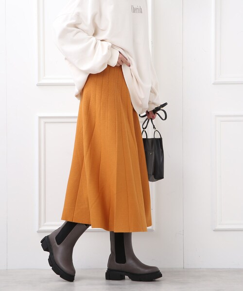 DRESKIP(ドレスキップ)の「◆【洗える/セットアップ可】上品もちもちジャカード フレアスカート(スカート・レディース・オレンジ/グリーン/ベージュ系その他2/ブラック系3/ブラック系4・02/03/04)」の12枚目の写真