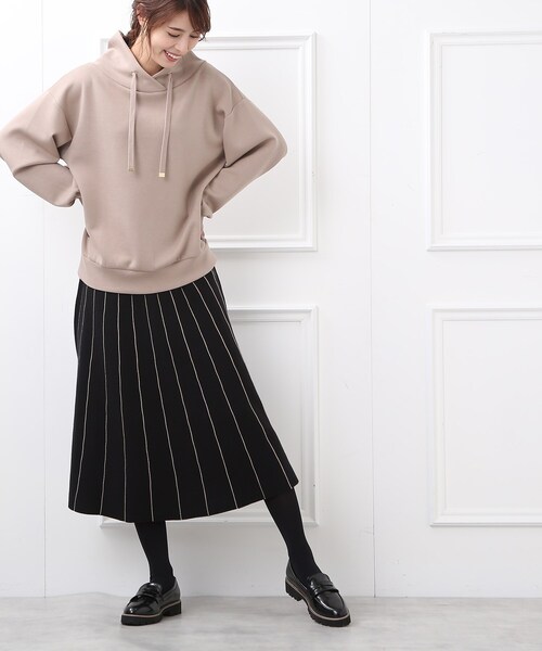 DRESKIP(ドレスキップ)の「◆【洗える/セットアップ可】上品もちもちジャカード フレアスカート(スカート・レディース・オレンジ/グリーン/ベージュ系その他2/ブラック系3/ブラック系4・02/03/04)」の21枚目の写真