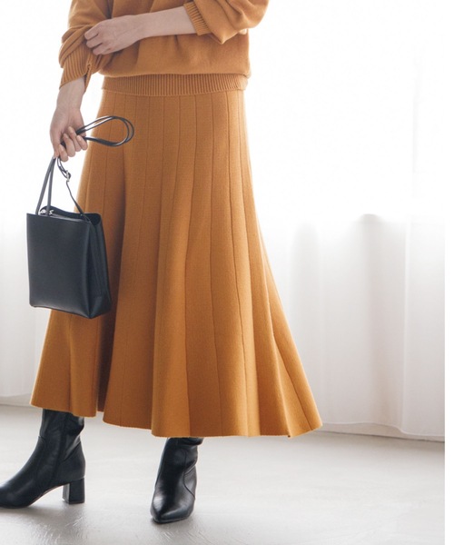 DRESKIP(ドレスキップ)の「◆【洗える/セットアップ可】上品もちもちジャカード フレアスカート(スカート・レディース・オレンジ/グリーン/ベージュ系その他2/ブラック系3/ブラック系4・02/03/04)」の5枚目の写真