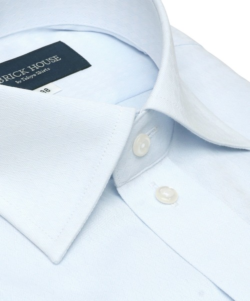 TOKYO SHIRTS（トウキョウシャツ）の「形態安定ノーアイロン ワイド 長袖ビジネスワイシャツ（ビジネスシャツ・メンズ・ライトブルー・首回り39cm-裄丈88cm/首回り42cm-裄丈90cm/首回り45cm-裄丈82cm/首回り45cm-裄丈86cm/首回り45cm-裄丈90cm/首回り47cm-裄丈86cm/首回り47cm-裄丈90cm/首回り43cm-裄丈90cm）」の2枚目の写真