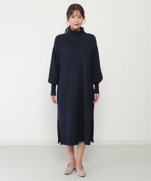 IKKA LOUNGE(イッカラウンジ)の「タートルニットスリットワンピース(ワンピース・レディース・ネイビー/モカ・L/M)」の12枚目の写真