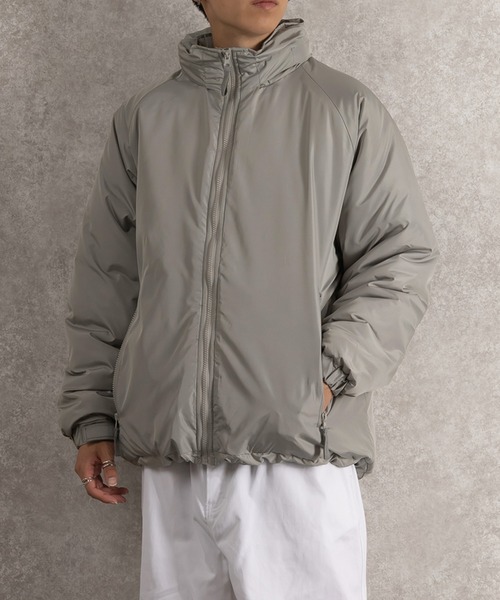 SlashDate（スラッシュデイト）の「中綿スタンドミリタリージャケット/ビッグシルエット（ミリタリージャケット・メンズ・グレー/ブラック/オリーブ・M/L/XL）」の15枚目の写真