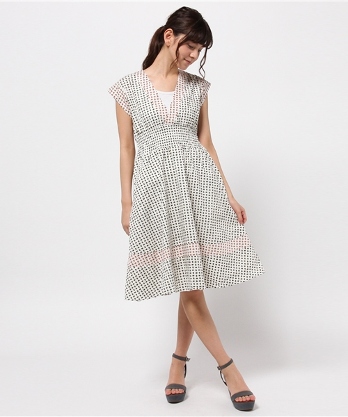 mystic（ミスティック）の「ペイズリー深Vワンピース（ワンピース・レディース・オフホワイト/レッド/ネイビー・ﾌﾘ-）」の7枚目の写真