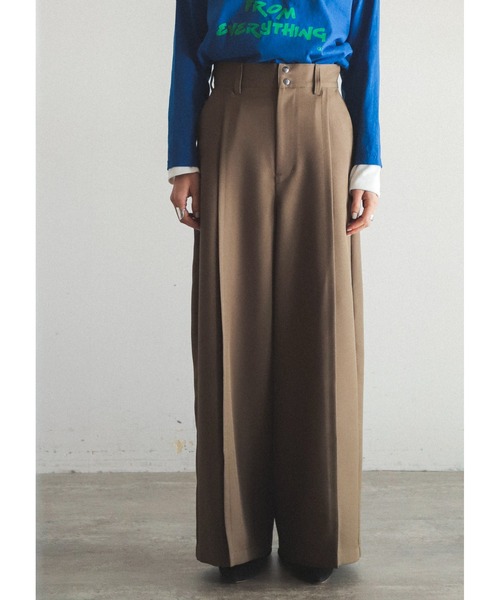 FIL DE FER（フィルデフェール）の「Peツイル　スーパーワイドパンツ（スラックス・レディース・カーキ/ネイビー・SMALL/MEDIUM）」の9枚目の写真