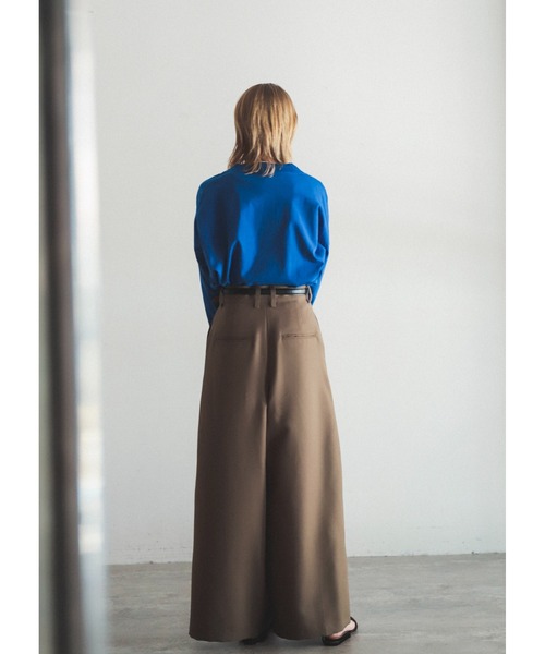 FIL DE FER（フィルデフェール）の「Peツイル　スーパーワイドパンツ（スラックス・レディース・カーキ/ネイビー・SMALL/MEDIUM）」の8枚目の写真