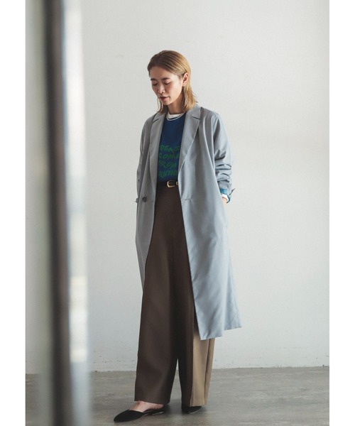 FIL DE FER（フィルデフェール）の「Peツイル　スーパーワイドパンツ（スラックス・レディース・カーキ/ネイビー・SMALL/MEDIUM）」の3枚目の写真