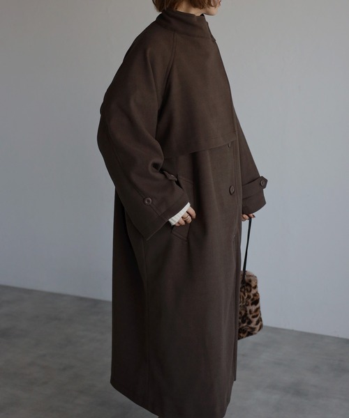 ブラウン ケープコート ボタン付き　イエナ ブラウン ケープコート ボタン付きイエナ