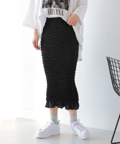 Ray BEAMS（レイビームス）の「Ray BEAMS / ポップコーン シャーリング スカート（スカート・レディース・ブラック/イエロー系その他5・ONE SIZE）」の14枚目の写真