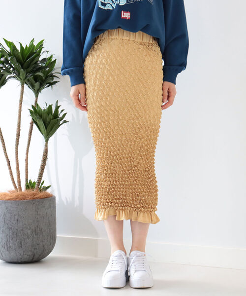 Ray BEAMS（レイビームス）の「Ray BEAMS / ポップコーン シャーリング スカート（スカート・レディース・ブラック/イエロー系その他5・ONE SIZE）」の18枚目の写真