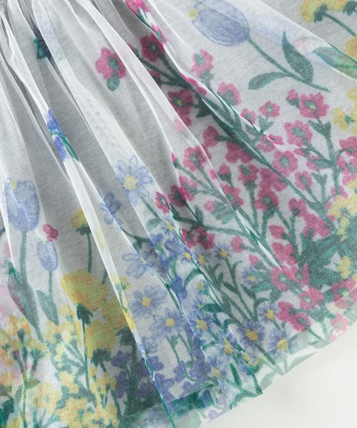 KP（ケーピー）の「花柄転写プリントチュールスカート(100～130)（スカート・キッズ・杢グレー/オフホワイト・110cm/100cm/120cm/130cm）」の10枚目の写真