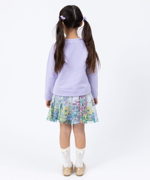 KP（ケーピー）の「花柄転写プリントチュールスカート(100～130)（スカート・キッズ・杢グレー/オフホワイト・110cm/100cm/120cm/130cm）」の5枚目の写真