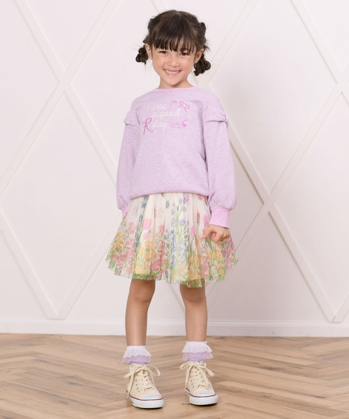 KP（ケーピー）の「花柄転写プリントチュールスカート(100～130)（スカート・キッズ・杢グレー/オフホワイト・110cm/100cm/120cm/130cm）」の14枚目の写真