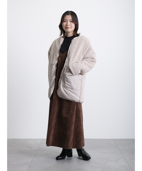 Samansa Mos2 blue（サマンサモスモスブルー）の「細コールキャミワンピース（ワンピース・レディース・キナリ/ブラウン/チャコールグレー・ﾌﾘ-）」の13枚目の写真
