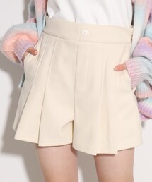 PINK-latte | 【130cmサイズあり/ウエスト調整可】アジャスター付 あったかイージープリーツキュロットパンツ(その他パンツ)