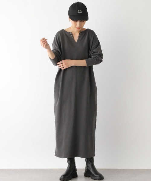 LEPSIM(レプシィム)の「ゼンゴギピグメントワンピース 174694(ワンピース・レディース・アイボリー/チャコールグレー・FREE)」の22枚目の写真
