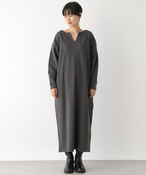 LEPSIM(レプシィム)の「ゼンゴギピグメントワンピース 174694(ワンピース・レディース・アイボリー/チャコールグレー・FREE)」の4枚目の写真