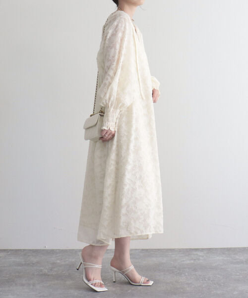 fredy emue（フレディエミュ）の「【オケージョンアイテム】ジャガードシアーワンピース（ワンピース・レディース・ブラック/アイボリー・36/38）」の5枚目の写真