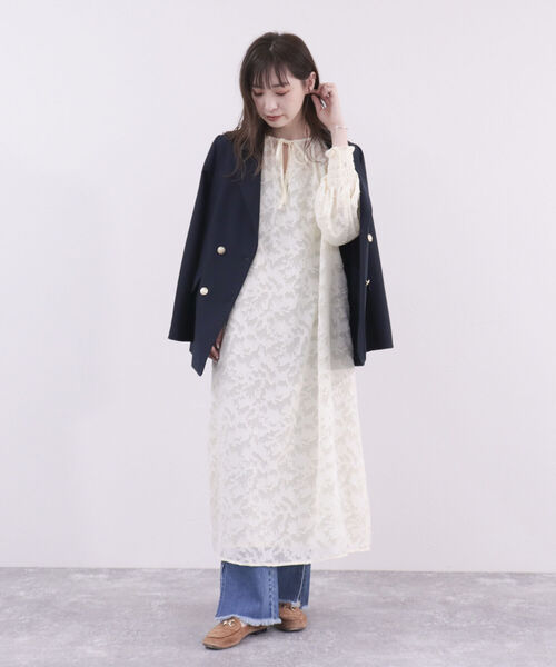 fredy emue（フレディエミュ）の「【オケージョンアイテム】ジャガードシアーワンピース（ワンピース・レディース・ブラック/アイボリー・36/38）」の17枚目の写真