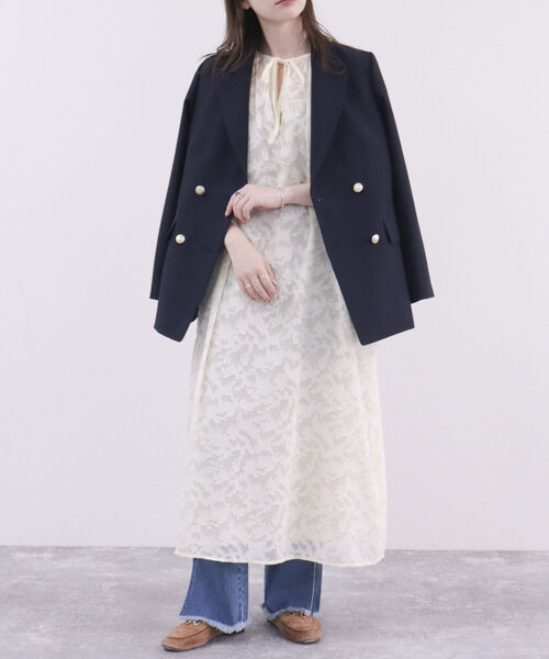 fredy emue（フレディエミュ）の「【オケージョンアイテム】ジャガードシアーワンピース（ワンピース・レディース・ブラック/アイボリー・36/38）」の18枚目の写真