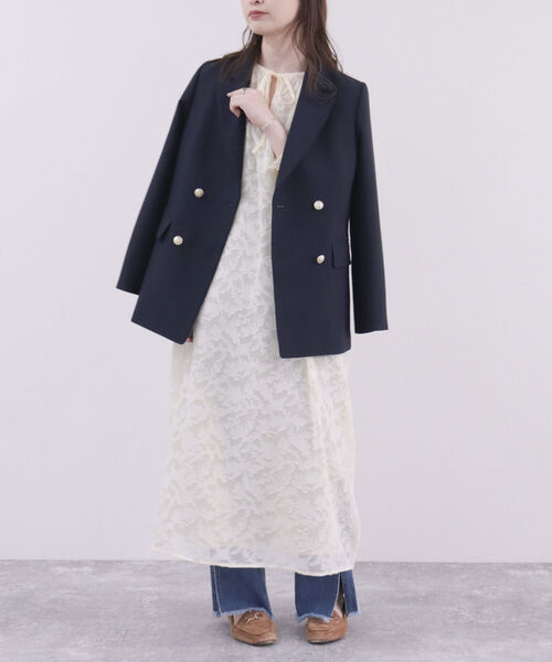 fredy emue（フレディエミュ）の「【オケージョンアイテム】ジャガードシアーワンピース（ワンピース・レディース・ブラック/アイボリー・36/38）」の19枚目の写真