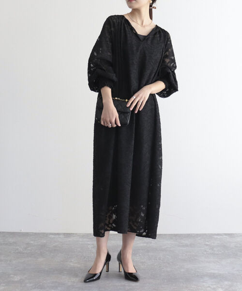 fredy emue（フレディエミュ）の「【オケージョンアイテム】ジャガードシアーワンピース（ワンピース・レディース・ブラック/アイボリー・36/38）」の22枚目の写真