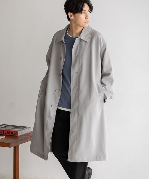 LAKOLE（ラコレ）の「カルゼステンカラーコート / 179024（ステンカラーコート・メンズ・ベージュ/ライトグレー/ブラック・MEDIUM/LARGE）」の2枚目の写真