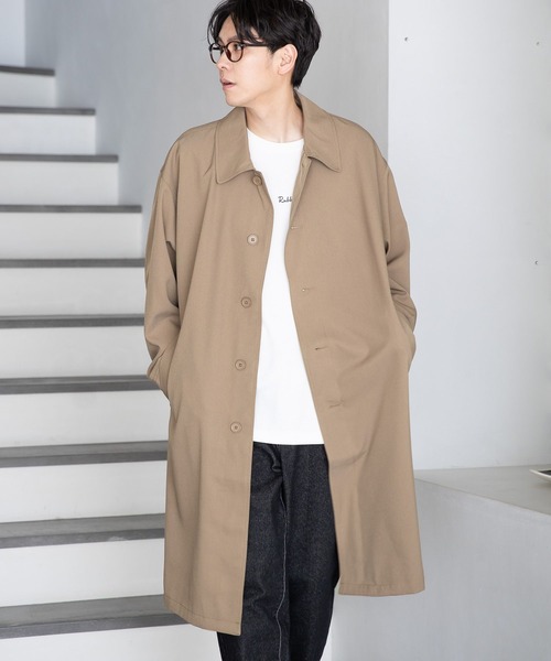 LAKOLE（ラコレ）の「カルゼステンカラーコート / 179024（ステンカラーコート・メンズ・ベージュ/ライトグレー/ブラック・MEDIUM/LARGE）」の16枚目の写真