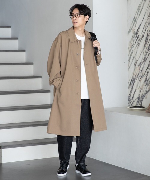 LAKOLE（ラコレ）の「カルゼステンカラーコート / 179024（ステンカラーコート・メンズ・ベージュ/ライトグレー/ブラック・MEDIUM/LARGE）」の20枚目の写真