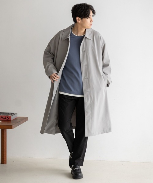 LAKOLE（ラコレ）の「カルゼステンカラーコート / 179024（ステンカラーコート・メンズ・ベージュ/ライトグレー/ブラック・MEDIUM/LARGE）」の14枚目の写真