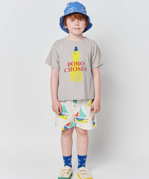 BOBO CHOSES(ボボショーズ)の「Yellow Squid T-shirt(Tシャツ/カットソー・キッズ・ライトグレー・4-5Y/2-3Y/6-7y/10-11y/8-9y)」の1枚目の写真