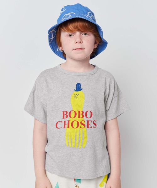 BOBO CHOSES(ボボショーズ)の「Yellow Squid T-shirt(Tシャツ/カットソー・キッズ・ライトグレー・4-5Y/2-3Y/6-7y/10-11y/8-9y)」の6枚目の写真