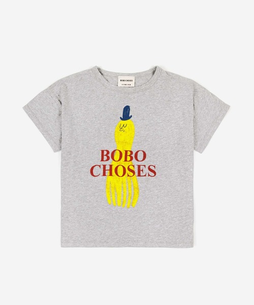 BOBO CHOSES(ボボショーズ)の「Yellow Squid T-shirt(Tシャツ/カットソー・キッズ・ライトグレー・4-5Y/2-3Y/6-7y/10-11y/8-9y)」の7枚目の写真