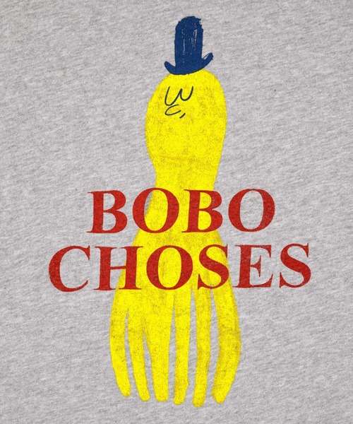 BOBO CHOSES(ボボショーズ)の「Yellow Squid T-shirt(Tシャツ/カットソー・キッズ・ライトグレー・4-5Y/2-3Y/6-7y/10-11y/8-9y)」の4枚目の写真