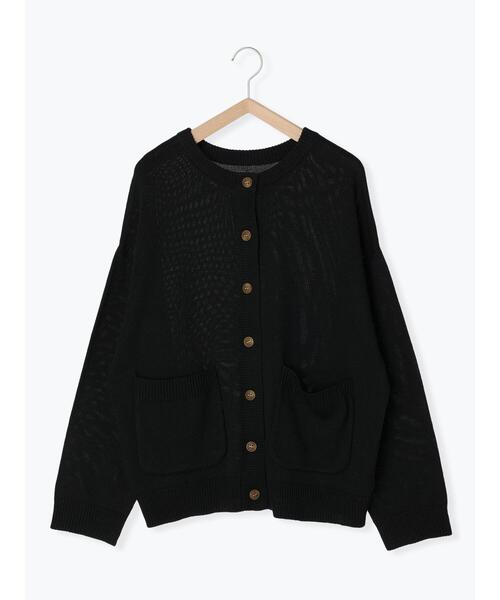 ehka sopo（エヘカソポ）の「ポケット付ビッグカーディガン（カーディガン/ボレロ・レディース・サックスブルー/ブラック/オフホワイト・ﾌﾘ-）」の3枚目の写真