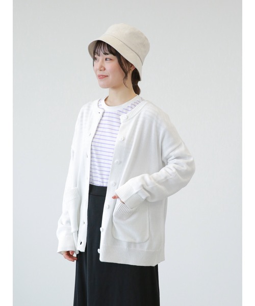 ehka sopo（エヘカソポ）の「ポケット付ビッグカーディガン（カーディガン/ボレロ・レディース・サックスブルー/ブラック/オフホワイト・ﾌﾘ-）」の2枚目の写真