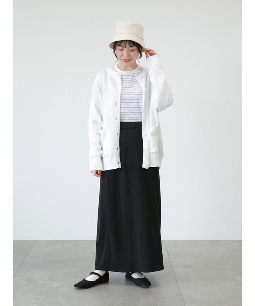 ehka sopo（エヘカソポ）の「ポケット付ビッグカーディガン（カーディガン/ボレロ・レディース・サックスブルー/ブラック/オフホワイト・ﾌﾘ-）」の4枚目の写真